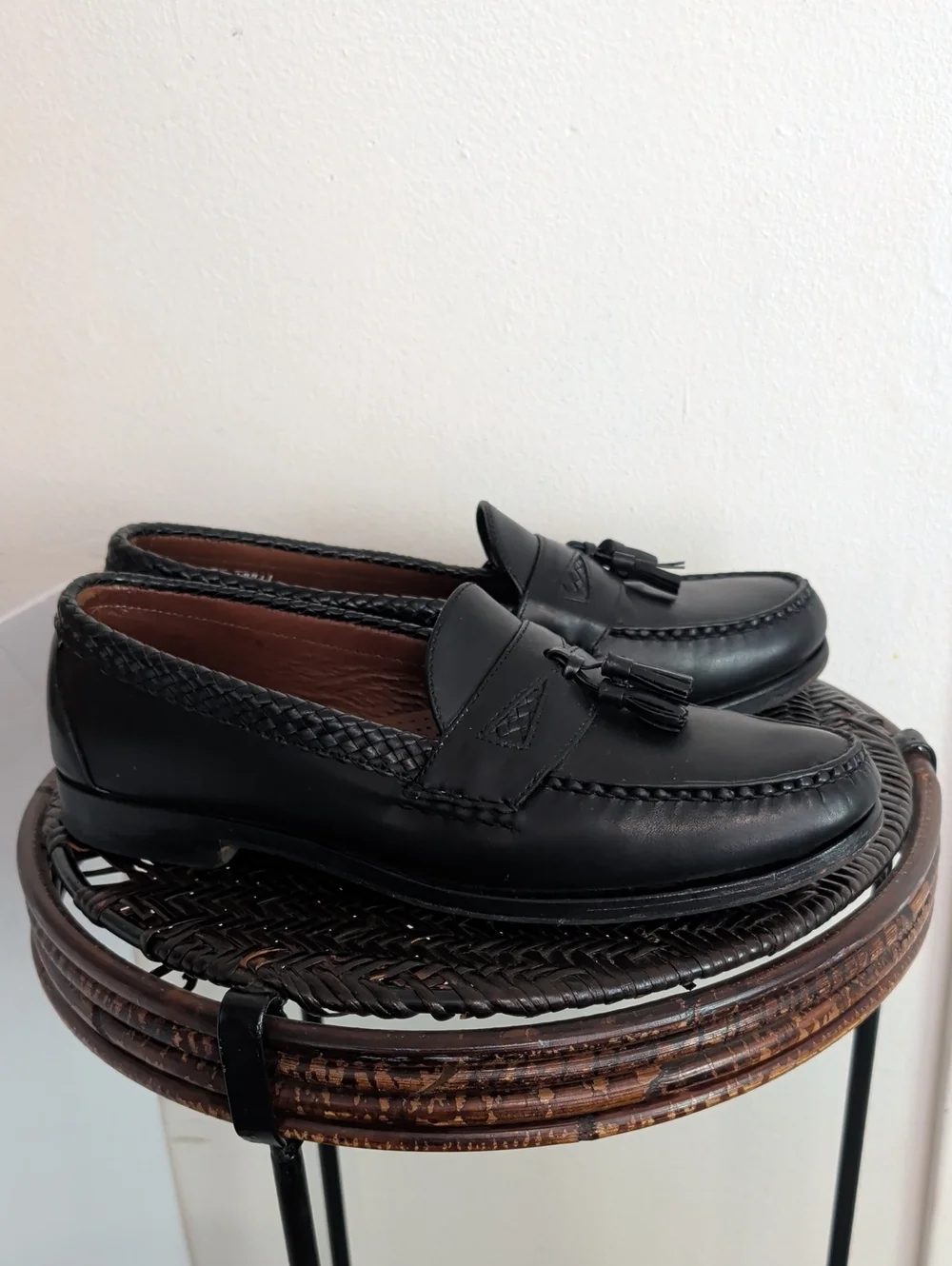 Allen Edmonds Maxfield Tassel Loafer Men Size 13 D Black Leather Moc-Toe